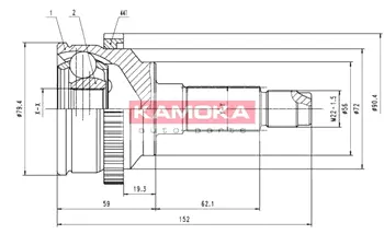 Шарнирный комплект, приводной вал KAMOKA 7194