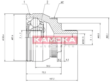 Шарнирный комплект, приводной вал KAMOKA 7268