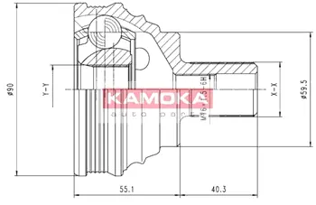 Шарнирный комплект, приводной вал KAMOKA 7338