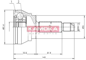 Шарнирный комплект, приводной вал KAMOKA 7350