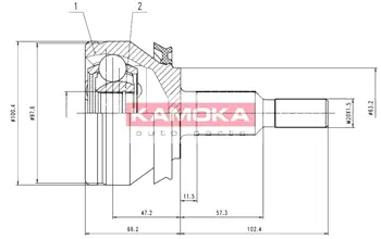 Шарнирный комплект, приводной вал KAMOKA 7526