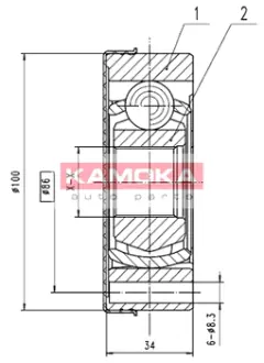 Шарнирный комплект, приводной вал KAMOKA 8096