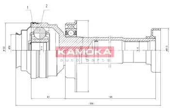 Шарнирный комплект, приводной вал KAMOKA 8711