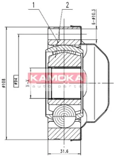 Шарнирный комплект, приводной вал KAMOKA 8713