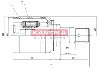 Шарнирный комплект, приводной вал KAMOKA 8721