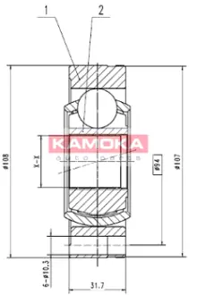 Шарнирный комплект, приводной вал KAMOKA 8738