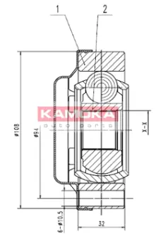 Шарнирный комплект, приводной вал KAMOKA 9002