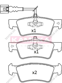 Комплект тормозных колодок, дисковый тормоз KAMOKA JQ101306 (фото 1)