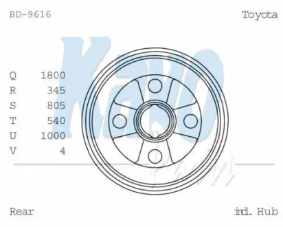 Тормозной барабан KAVO BD9616