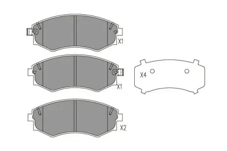 Комплект тормозных колодок, дисковый тормоз KAVO BP7502