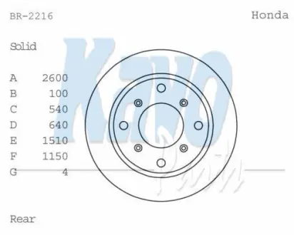 Тормозной диск KAVO BR2216