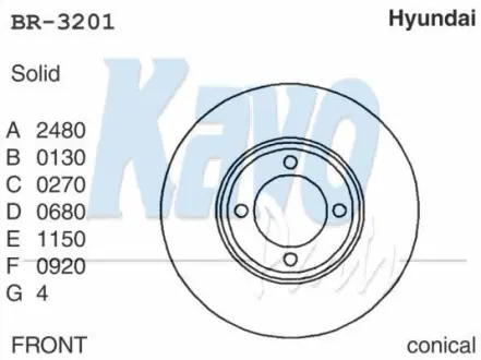 Тормозной диск KAVO BR3201