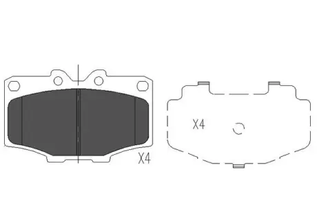 Комплект тормозных колодок, дисковый тормоз KAVO KBP9028
