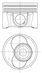 Engine piston. Поршень двигателя KOLBENSCHMIDT 99833600
