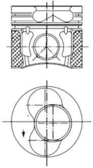 Engine piston. Поршень двигателя KOLBENSCHMIDT 99851600