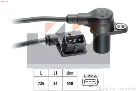 453 130 Датчик р/вала, к/вала KW 453130