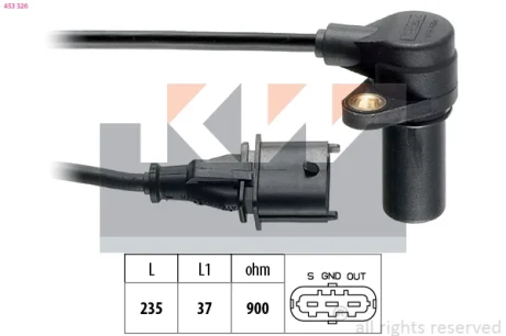 453 326 Датчик р/вала, к/вала KW 453326