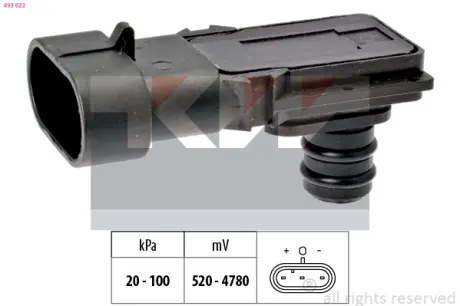 Intake manifold pressure sensor. Датчик абсолютного давления, впуск  KW 493023