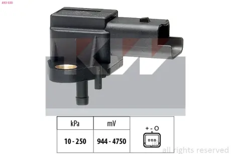 Intake manifold pressure sensor. Датчик абсолютного давления, впуск  KW 493030