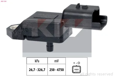 Intake manifold pressure sensor. Датчик абсолютного давления, впуск  KW 493134