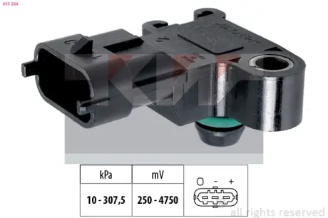 Intake manifold pressure sensor. Датчик абсолютного давления, впуск  KW 493244