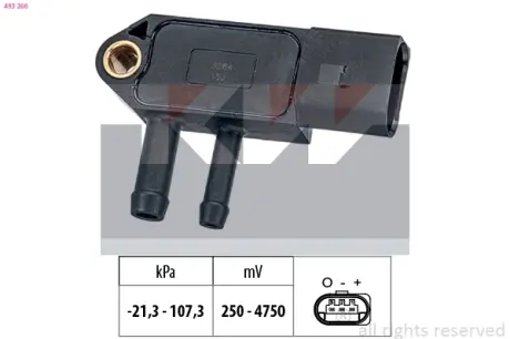 Exhaust gas sensor. Датчик давления выхлопных газов KW 493266