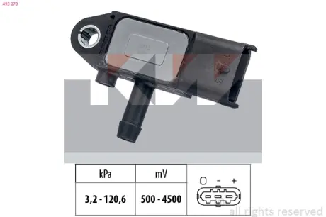 Exhaust gas sensor. Датчик давления выхлопных газов KW 493273
