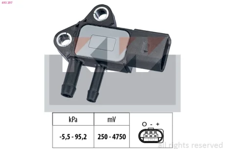 493 297 Датчик тиску вихлопних газів KW 493297