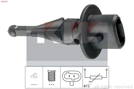 Coolant temperature sensor. Датчик температуры охлаждающей жидкости KW 494010