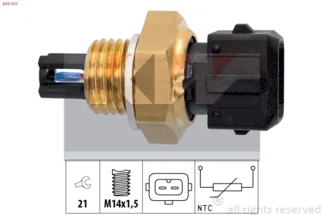 Coolant temperature sensor. Датчик температуры охлаждающей жидкости KW 494015