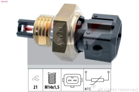 Coolant temperature sensor. Датчик температуры охлаждающей жидкости KW 494019