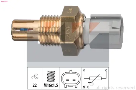 Coolant temperature sensor. Датчик температуры охлаждающей жидкости KW 494024