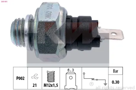 Oil pressure switch. Датчик давления масла KW 500001