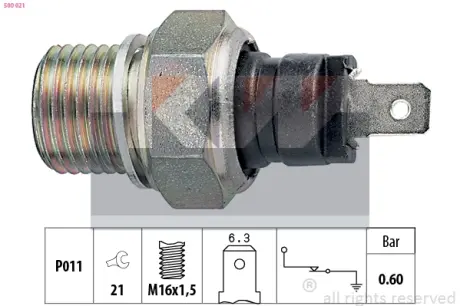Oil pressure switch. Датчик давления масла KW 500021