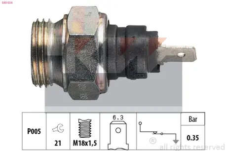 Oil pressure switch. Датчик давления масла KW 500034