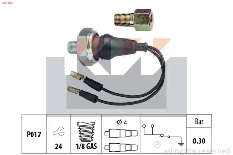Oil pressure switch. Датчик давления масла KW 500065