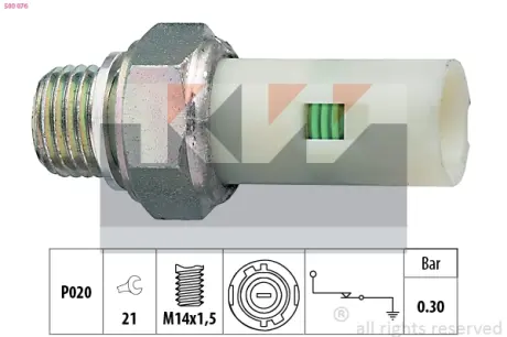 Oil pressure switch. Датчик давления масла KW 500076