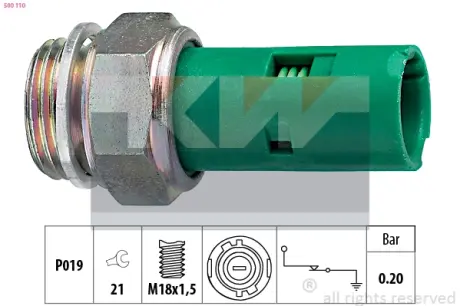 Oil pressure switch. Датчик давления масла KW 500110