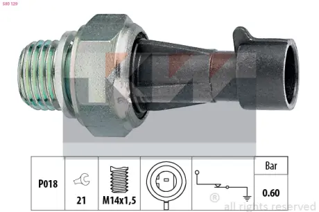 Oil pressure switch. Датчик давления масла KW 500129