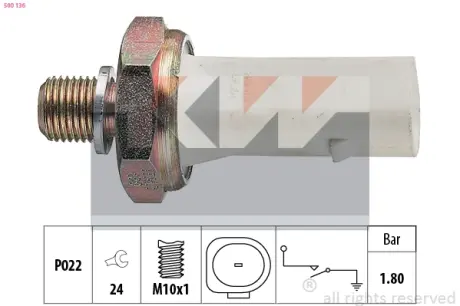 Oil pressure switch. Датчик давления масла KW 500136