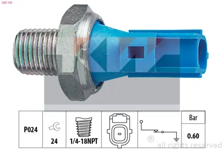 Oil pressure switch. Датчик давления масла KW 500147