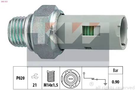 Oil pressure switch. Датчик давления масла KW 500153