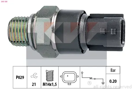Oil pressure switch. Датчик давления масла KW 500189
