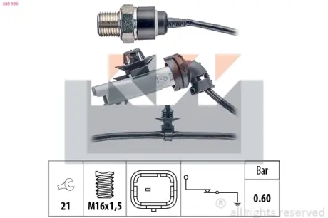 Oil pressure switch. Датчик давления масла KW 500199
