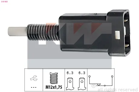 Brake light switch. Выключатель стоп сиганала KW 510003