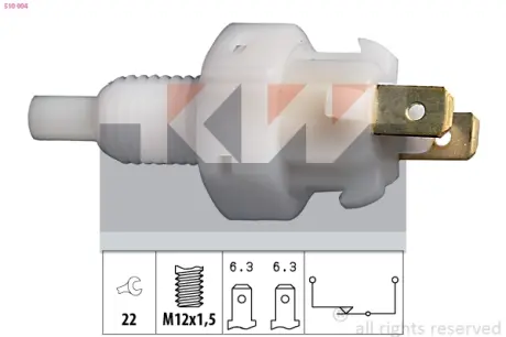 Brake light switch. Выключатель стоп сиганала KW 510004
