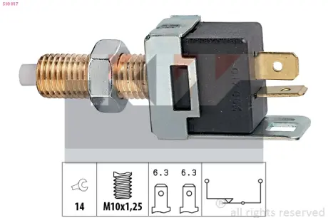 Brake light switch. Выключатель стоп сиганала KW 510017