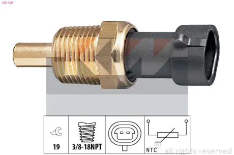 Coolant temperature sensor. Датчик температуры охлаждающей жидкости KW 530129