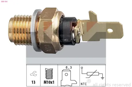 Coolant temperature sensor. Датчик температуры охлаждающей жидкости KW 530154