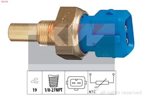 Coolant temperature sensor. Датчик температуры охлаждающей жидкости KW 530156